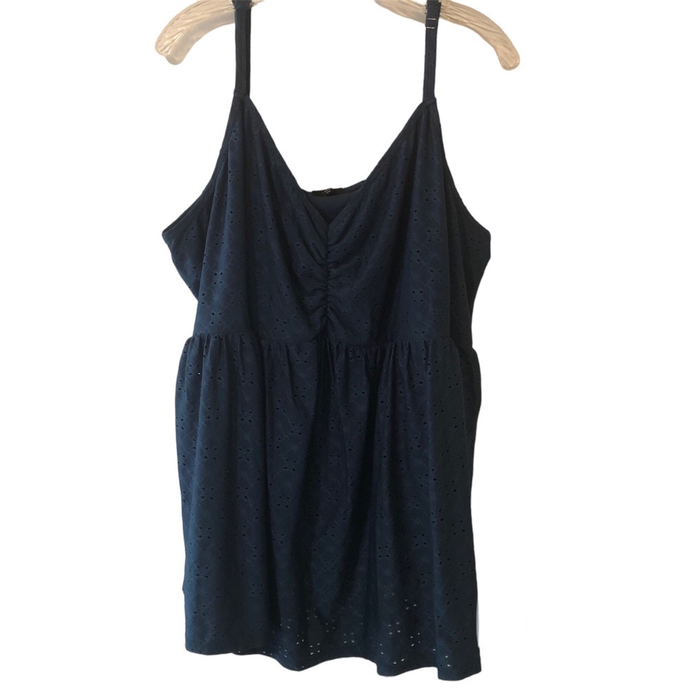 Torrid dark blue eyelet spaghetti strap top